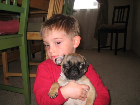 Griffin & our dog Roxy