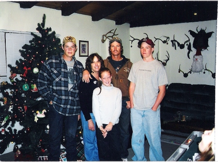 Me and Bob and our kids Christmas 1999