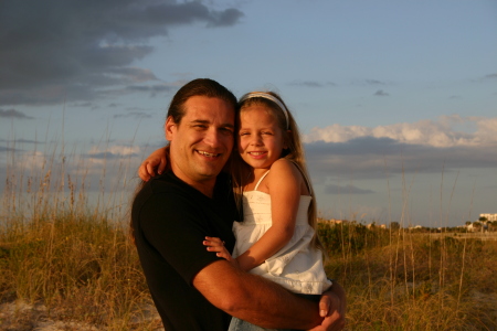 My daughter Addison and I on Sand Key Beach