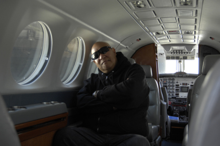 Relaxing in their private plane.
