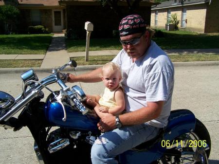 Daddy & Shelbie on the small motorcycle