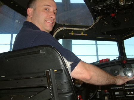 At the controls of a B-17