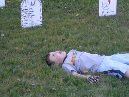 Mason's Halloween graveyard