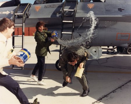 Getting Doused after 1st F-16 Flight