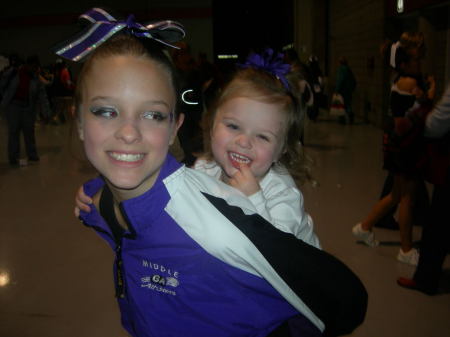 Madison and Marley at Cheer Competition