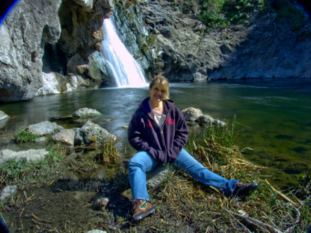 bev at waterfall Feb. 2008