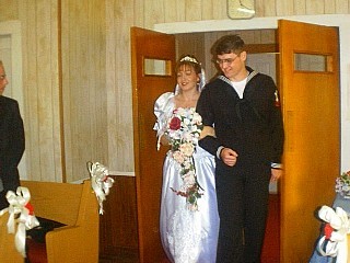 Keith walking me down the isle, August 25, 2001