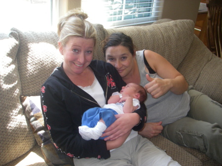 first day home with baby--Cathi Curry holding Vin