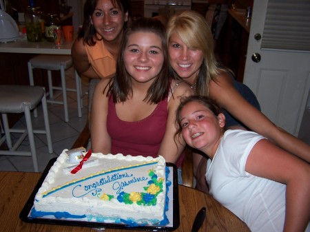 My step-daughter Jazzy's 8th grade graduation- my sister-in-law Lodi and my niece Meghan