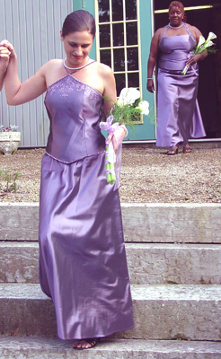 Cyndi was a bridesmaid at her sister's wedding, June 2004