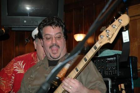 Me Playing bass at a recent gig