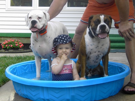 The kids in the pool...