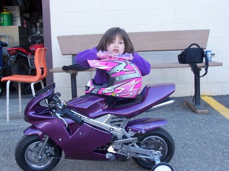 Jurnee with her bike