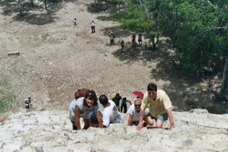 Hiking the Mayan ruins.