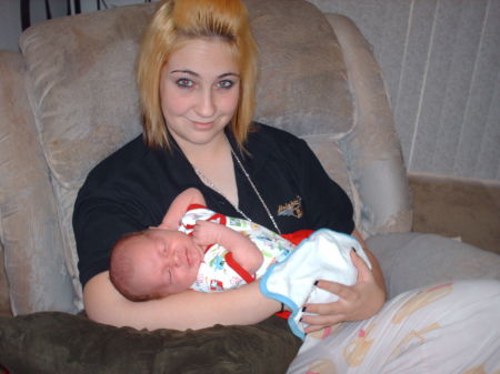 Alexandra holding her nephew Korbin