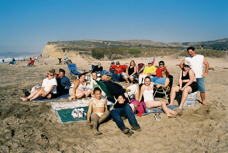 Our annual football game at pomponio beach