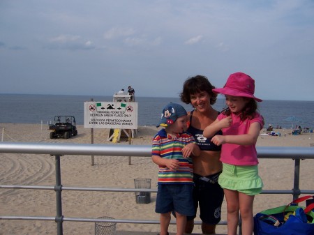 With my kids, Shaye & Palmer at "Mamma's Beach" (Sunken Meadow State Park) where I am a lifeguard (Jones Beach Lifeguard Corps.)