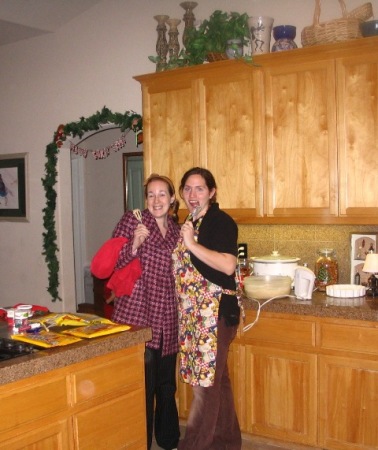 heidi & sister-in-law with cookie dough