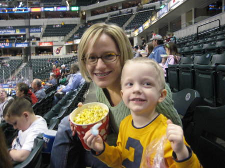 Me and Jonathan at Indy Ice hockey game