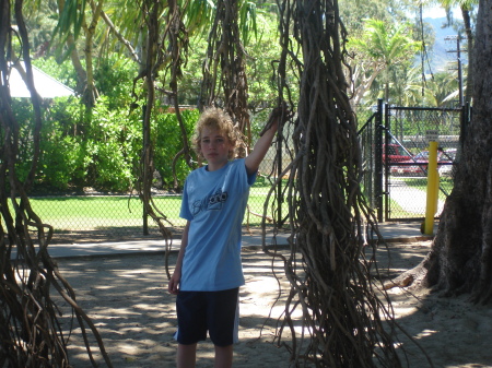 Tucker near Banyan Tree - Hawaii 7-06