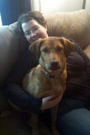 My beautiful wife and our dog Belle.