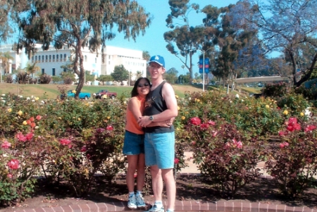 steve and lorna in balboa park rose garden