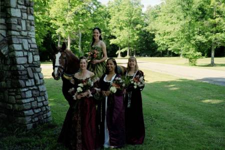 Bridget, Nikki, Samantha & Jen (on Candy) at Jen's wedding June 2004.