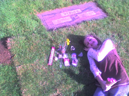 Sydney at her Daddys grave