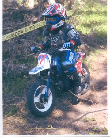 My son Matthew, age 6 motorcycle racing