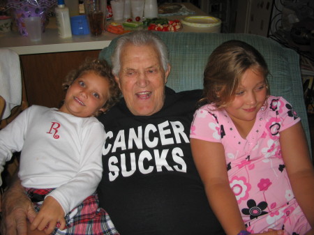 my Dad with Riley and Maggie