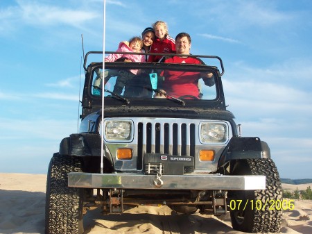 My beautiful girls and I at Silver Lake Sand Dunes 2006