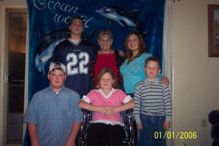 My mom, my 4 beautiful children and my nephew ( he is the tallest one)