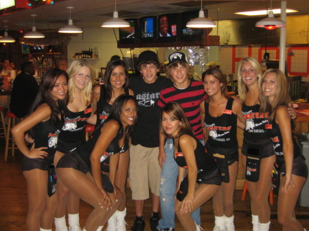 My boys at Hooters ( like father like sons)
