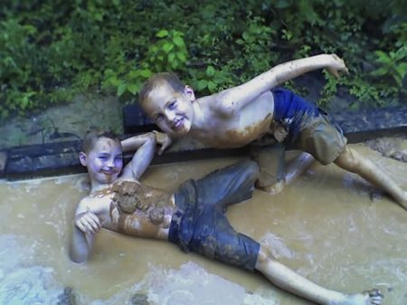 Mud wrestling!