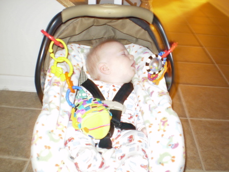 Jakob snoozing.  I wish I could do this during the day!