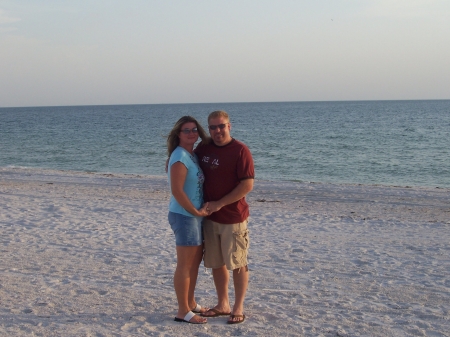 With my husband on the beach!