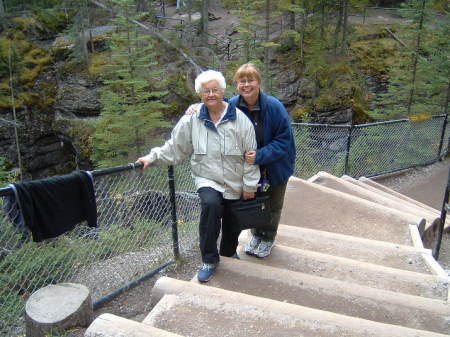 Mum and I at Maligne Cangon, AB