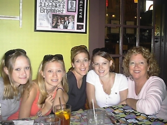 me and daughters at Cafe Hon, Baltimore 2006