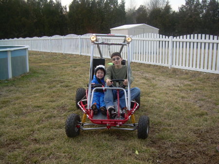 the boys in the go cart