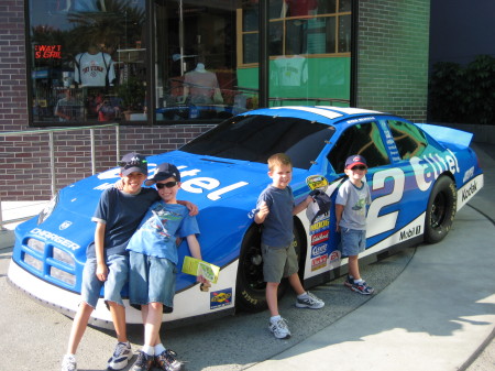 Boys at NASCAR Grill Universal Orlando