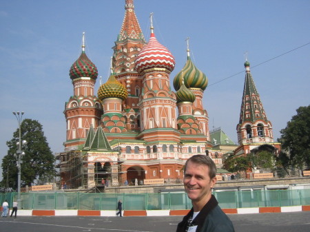 Jim at St.Basil's Cathedral at Red Square in Moscow - 2005