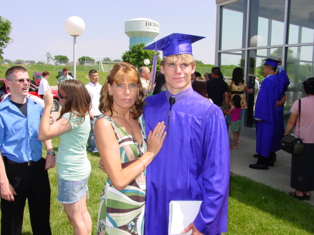 My 18 yr old and myself at his graduation last month