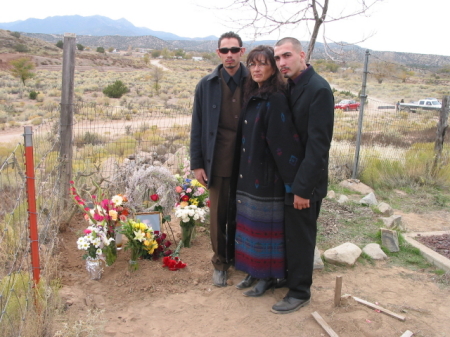 My sons and I at the burial of my god-daughter, Cerrillos, NM 11/05