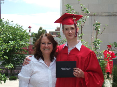 My son Keaton and I at his graduation in May.