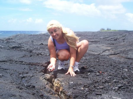 Hiking lava in Hawaii