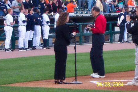 Singing the National Anthem_Comerica Park