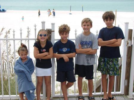 5 youngest grandkids at the Beach  2009