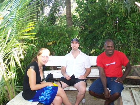 Britt, Dean and our tour guide - Vanuatu 2007
