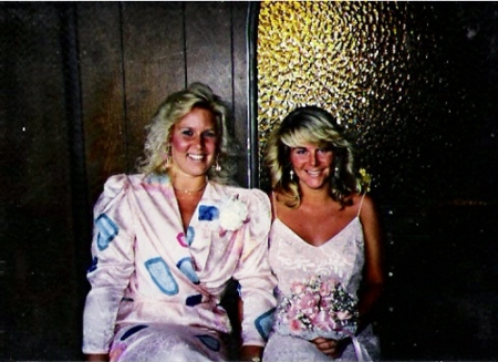 Dana Beavers (Franz) and I at her wedding. Nice shoulder pads and 80's hair I had huh?