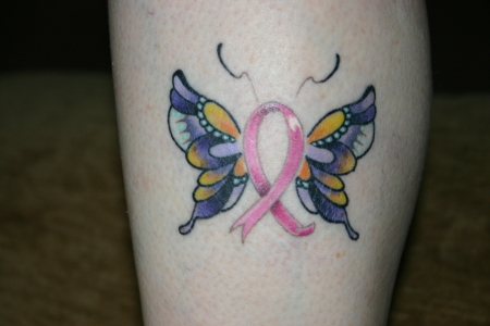 My tattoo in honor of my jouney thru breast cancer